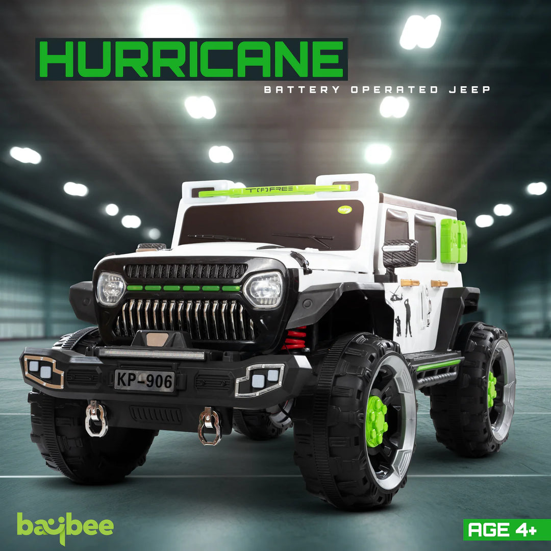 KIDZON Hurricane Battery Operated Jeep for Kids, Ride on Toy Kids Car with Music & Light | Rechargeable Electric Jeep Car for Kids to 2 to 8 Years Boys Girls