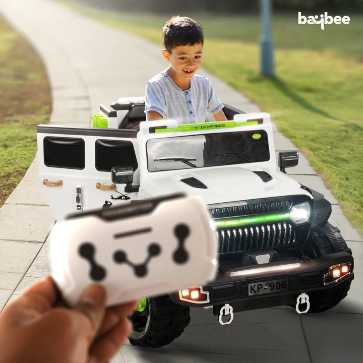 KIDZON Hurricane Battery Operated Jeep for Kids, Ride on Toy Kids Car with Music & Light | Rechargeable Electric Jeep Car for Kids to 2 to 8 Years Boys Girls