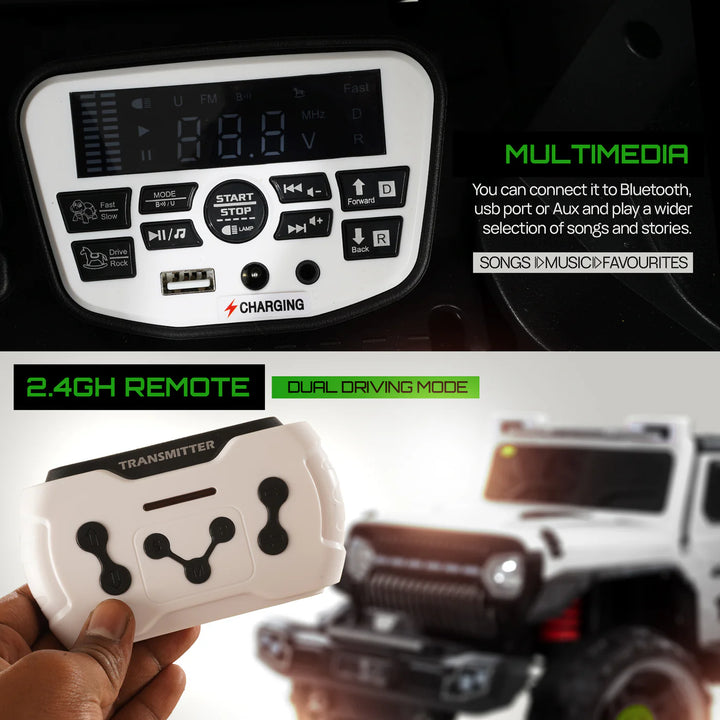 KIDZON Hurricane Battery Operated Jeep for Kids, Ride on Toy Kids Car with Music & Light | Rechargeable Electric Jeep Car for Kids to 2 to 8 Years Boys Girls