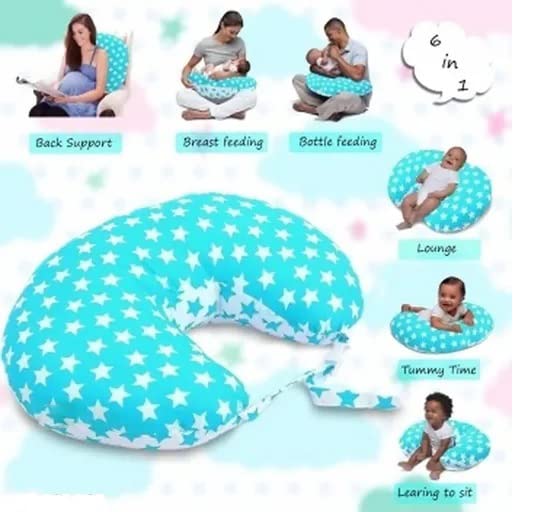Portable Baby Breast Feeding Pillow for New Born Baby | Infant Baby Nursing Feeding Pillow for Breastfeeding with Removable Cover, Cotton Pillow | Feeding Pillow for New Born Baby
