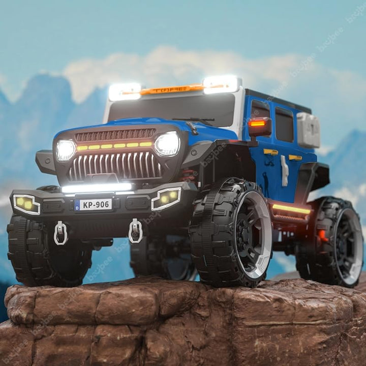 KIDZON Hurricane Battery Operated Jeep for Kids, Ride on Toy Kids Car with Music & Light | Rechargeable Electric Jeep Car for Kids to 2 to 8 Years Boys Girls