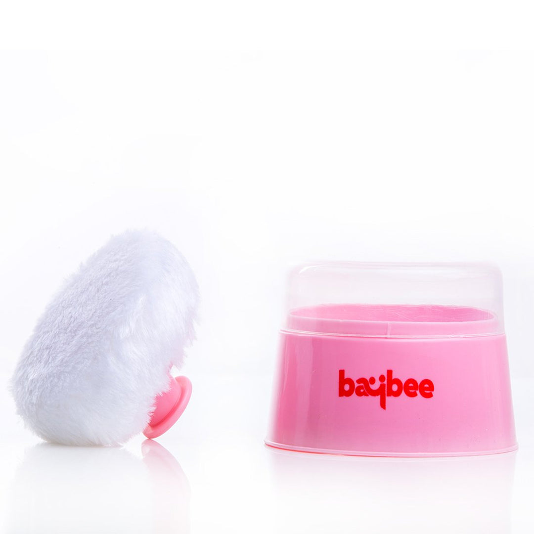 Premium Soft Face Sponge Body Powder Puff Box Case Container (Blue)