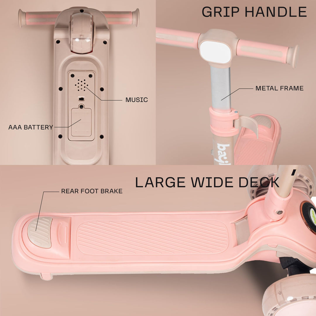 Taz Skate Scooter for Kids, Smart 3 Wheel Kids Scooter with Height Adjustable Runner Scooter for Kids 2 to 10 Years Boys Girls