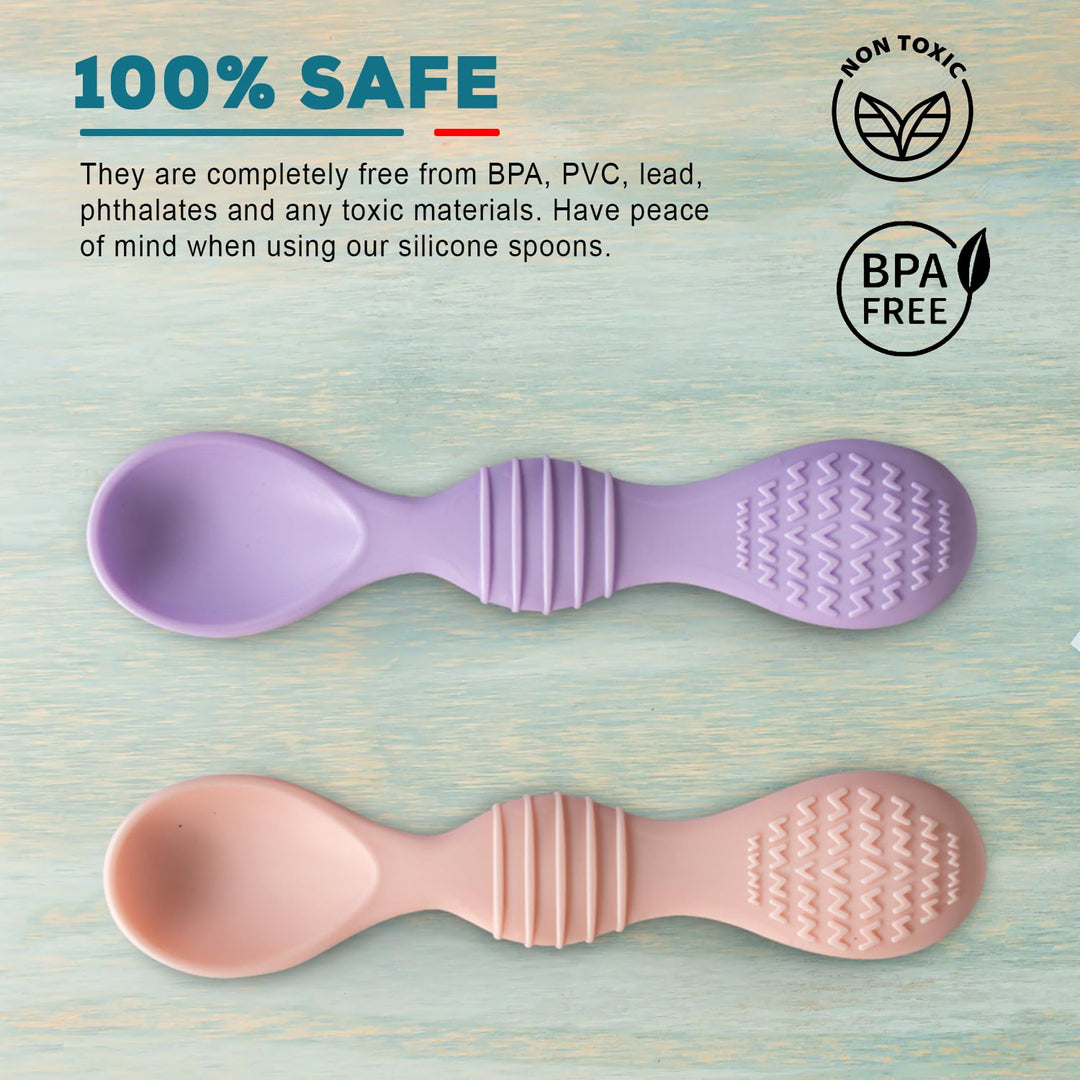Silicone Baby Spoon Set for Baby Feeding, Non Toxic BPA Free Training Feeding Spoon