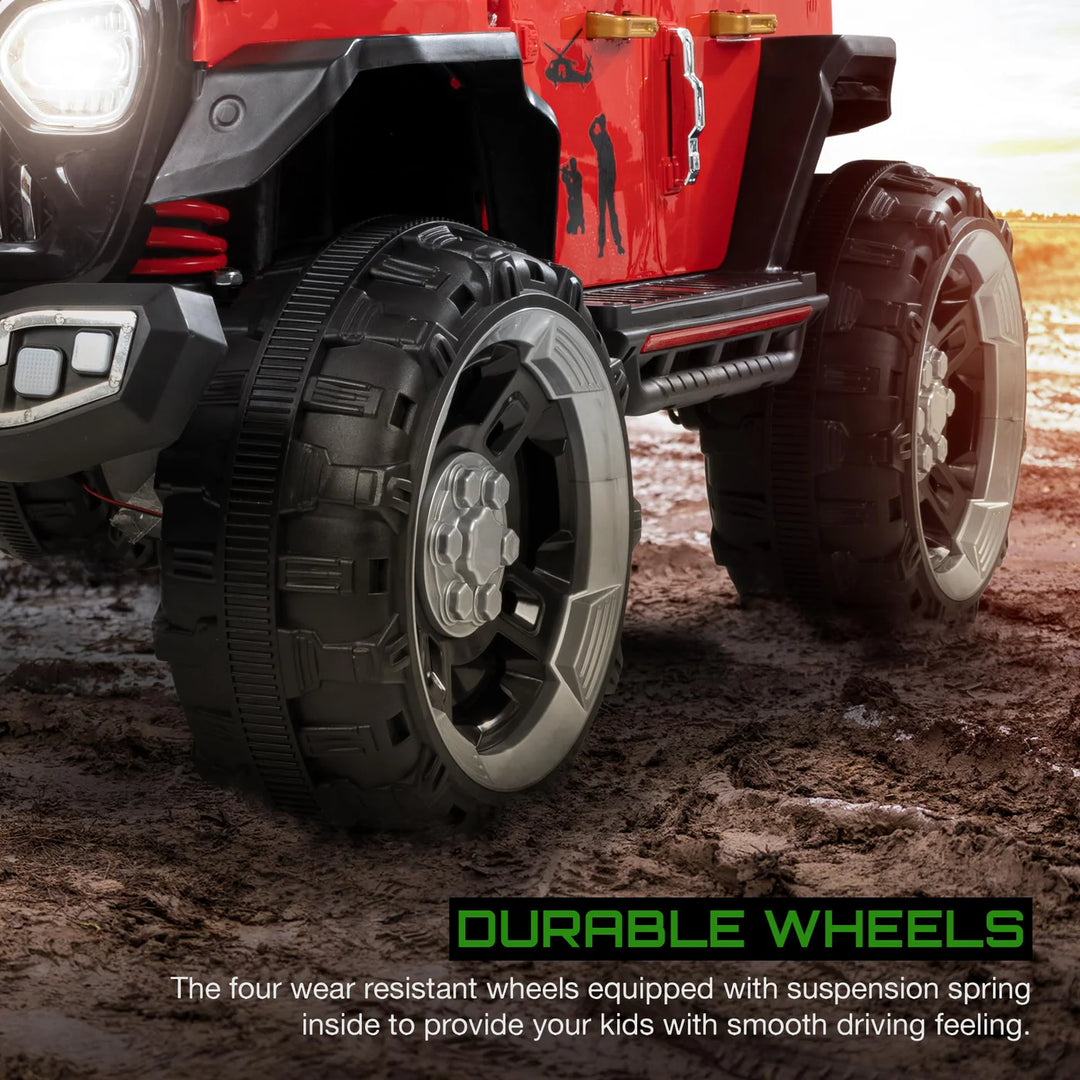 KIDZON Hurricane Battery Operated Jeep for Kids, Ride on Toy Kids Car with Music & Light | Rechargeable Electric Jeep Car for Kids to 2 to 8 Years Boys Girls