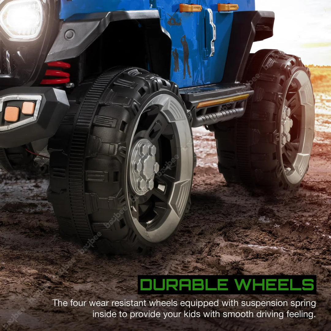 KIDZON Hurricane Battery Operated Jeep for Kids, Ride on Toy Kids Car with Music & Light | Rechargeable Electric Jeep Car for Kids to 2 to 8 Years Boys Girls