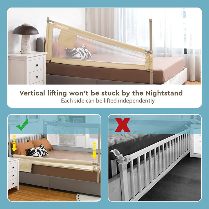Bed Rail Guard for Baby Safety-Portable and Foldable Full Bed Rail for Kids Pack of 1