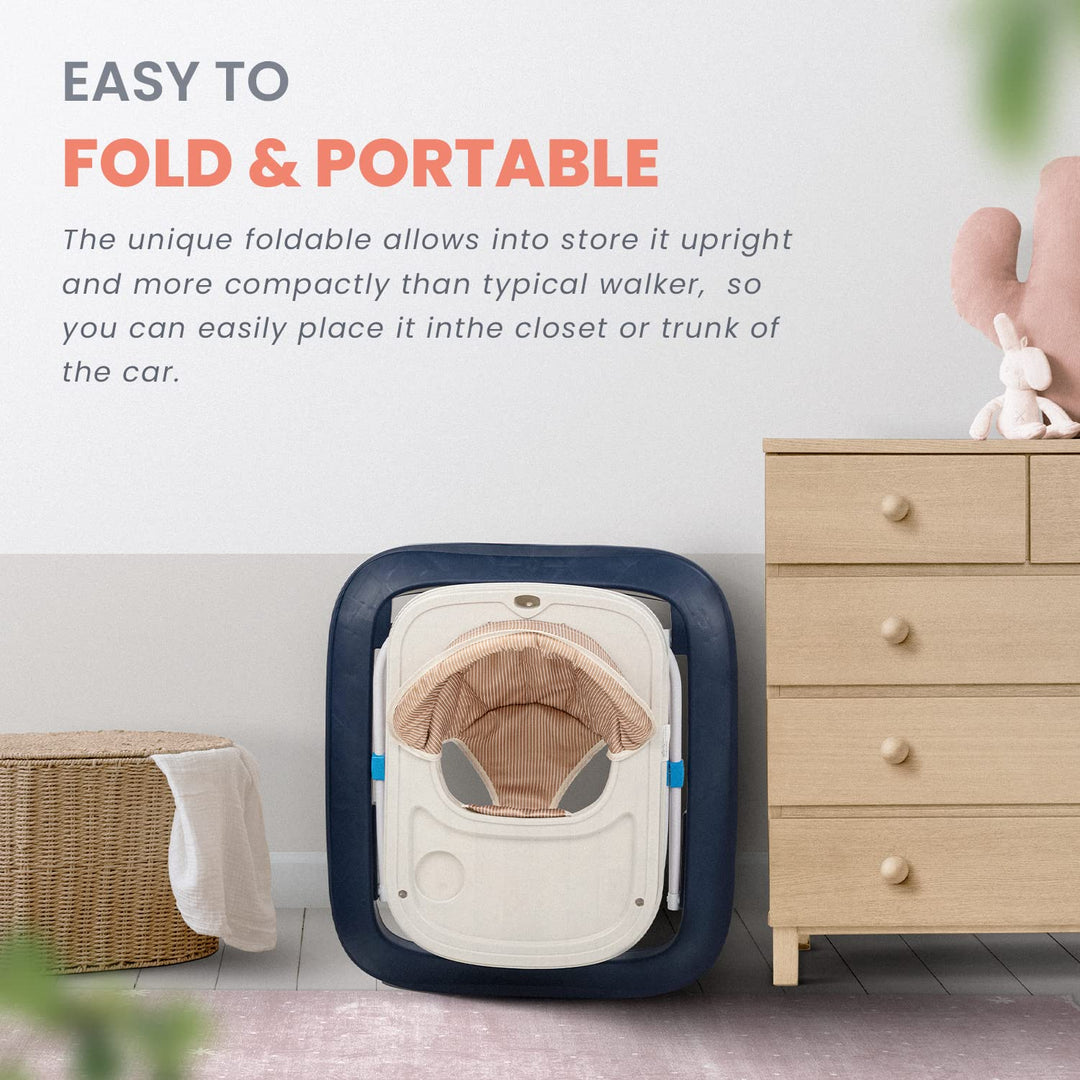 Baby Walker for Kids with 2 Height Adjustable & Tray | Multi-Function Anti-Rollover