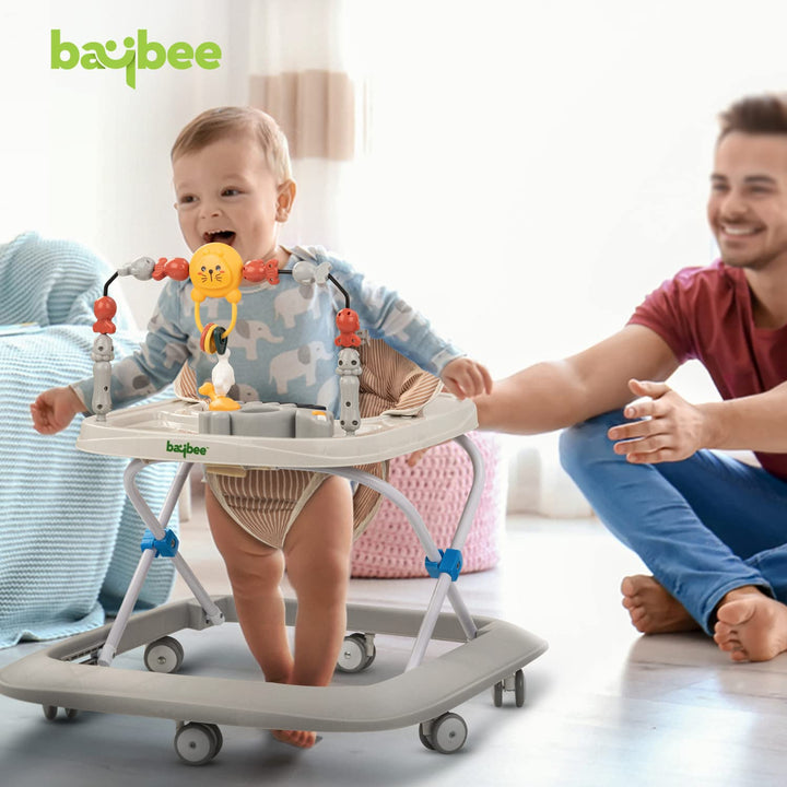 Baby Walker for Kids with 2 Height Adjustable & Tray | Multi-Function Anti-Rollover