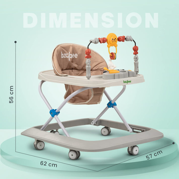 Baby Walker for Kids with 2 Height Adjustable & Tray | Multi-Function Anti-Rollover