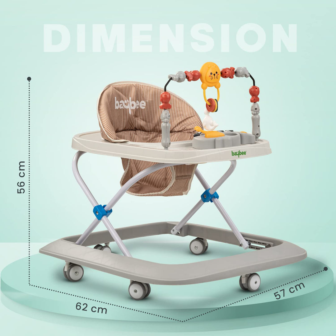 Baby Walker for Kids with 2 Height Adjustable & Tray | Multi-Function Anti-Rollover