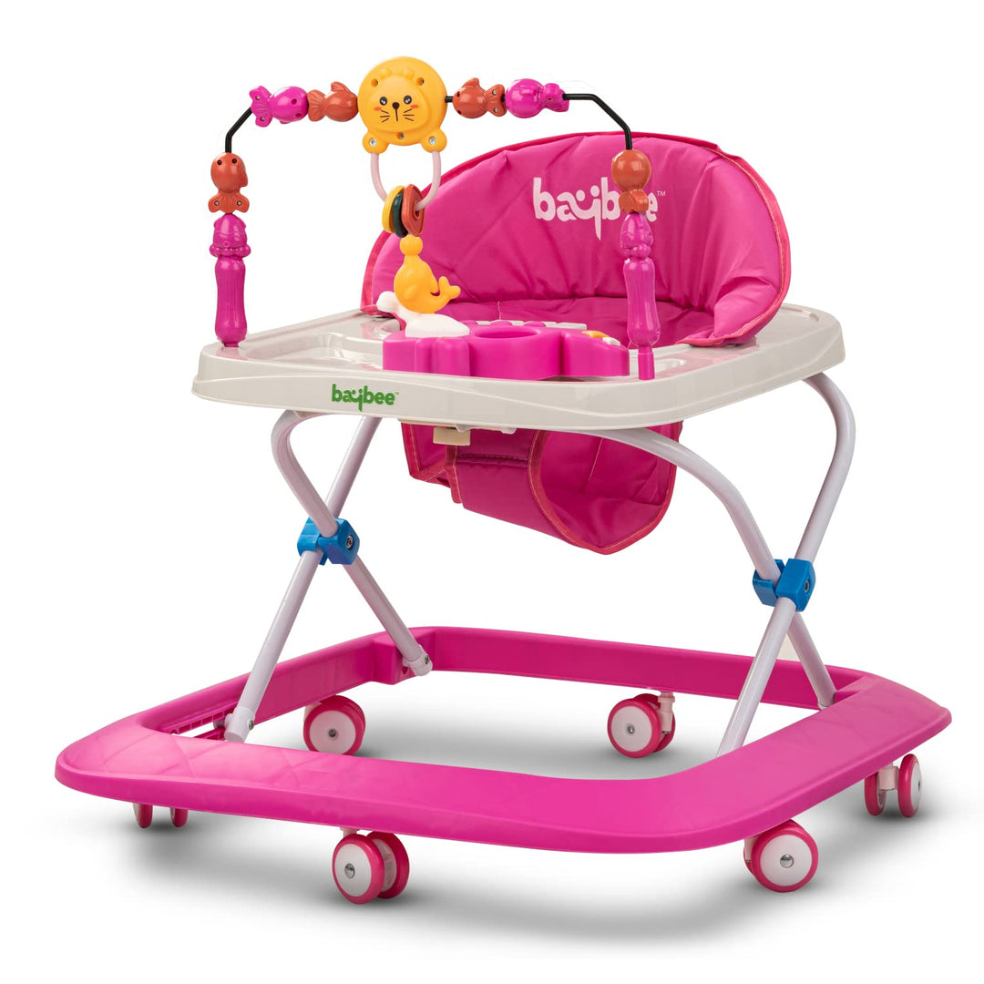 Baby Walker for Kids with 2 Height Adjustable & Tray | Multi-Function Anti-Rollover