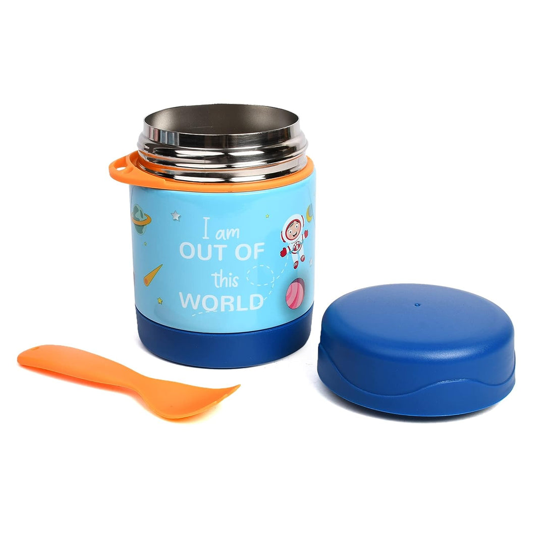 YOUP Stainless Steel Insulated Purple Pink Color Food Jar with Fork MUNCHKIN-325 ml