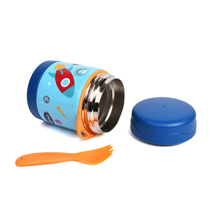 YOUP Stainless Steel Insulated Purple Pink Color Food Jar with Fork MUNCHKIN-325 ml