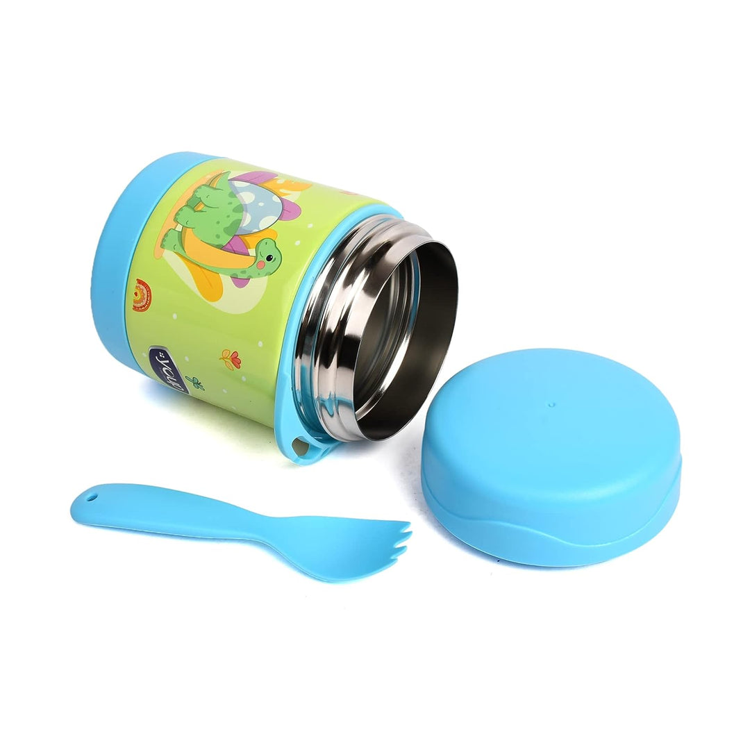 YOUP Stainless Steel Insulated Purple Pink Color Food Jar with Fork MUNCHKIN-325 ml