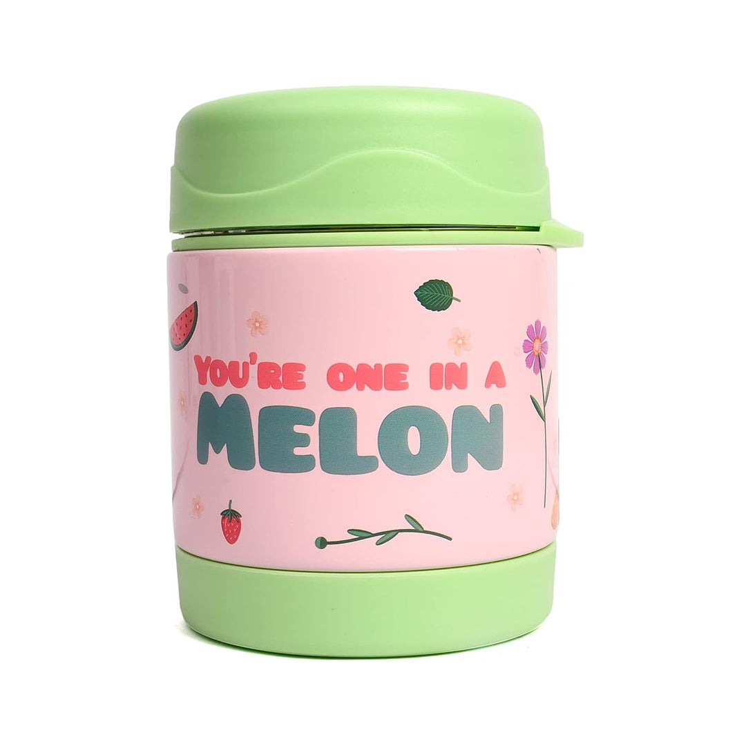 YOUP Stainless Steel Insulated Purple Pink Color Food Jar with Fork MUNCHKIN-325 ml