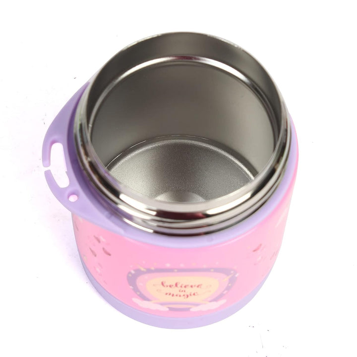 YOUP Stainless Steel Insulated Purple Pink Color Food Jar with Fork MUNCHKIN-325 ml
