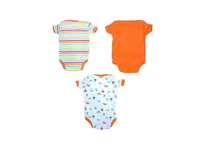 New Born Baby Multi-Color Half Sleeve Cotton Sleep Suit