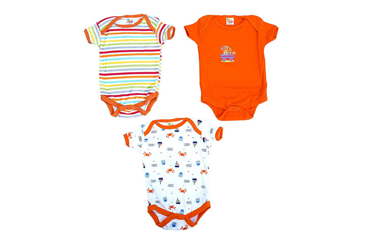 New Born Baby Multi-Color Half Sleeve Cotton Sleep Suit