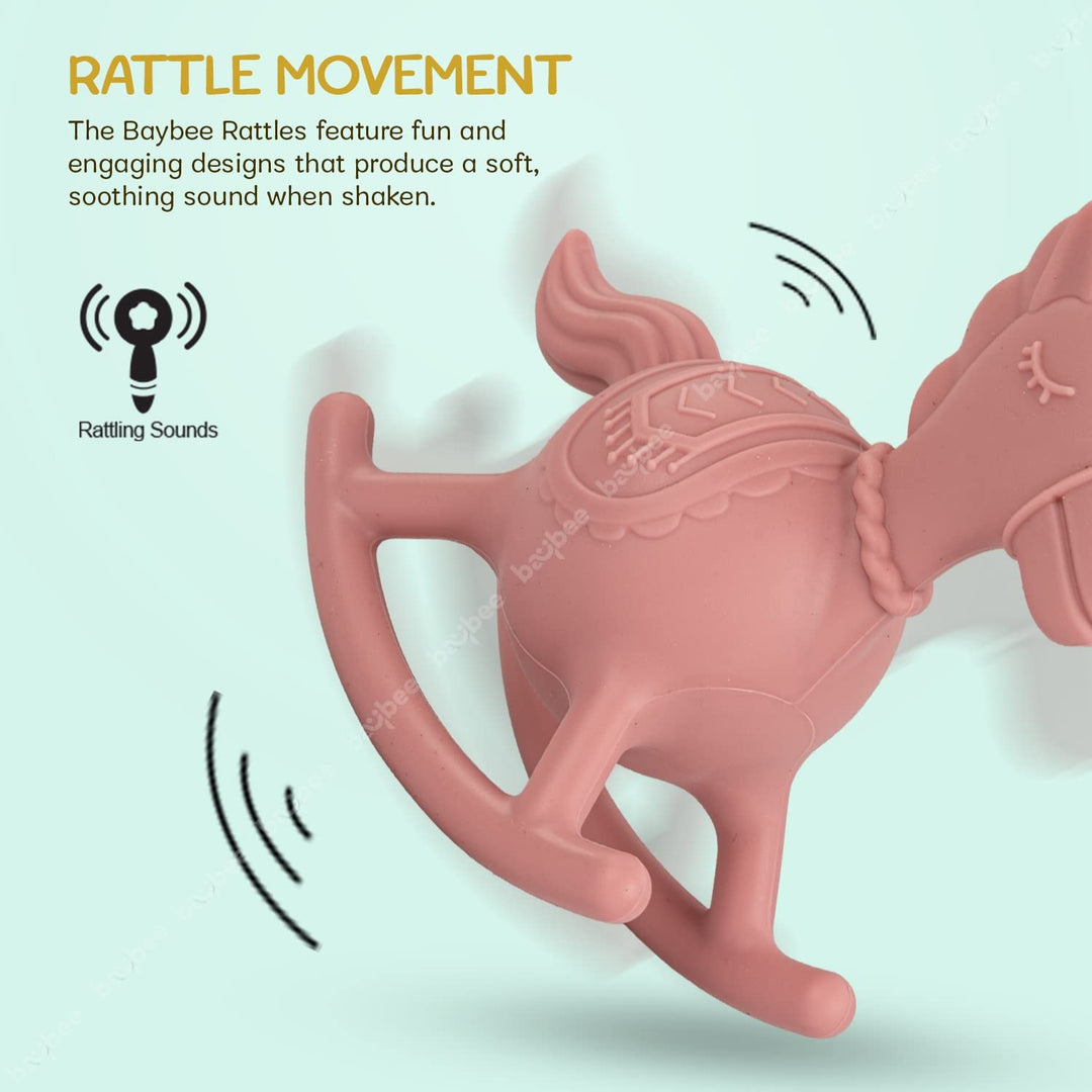 Silicone Teether for Baby, BPA Free 100% Food Grade Teether for Teething Babies Gums | Easy to Hold Grasp Chewing Teething Toy | Silicone Teether for 6 to 12 Months Baby Infant