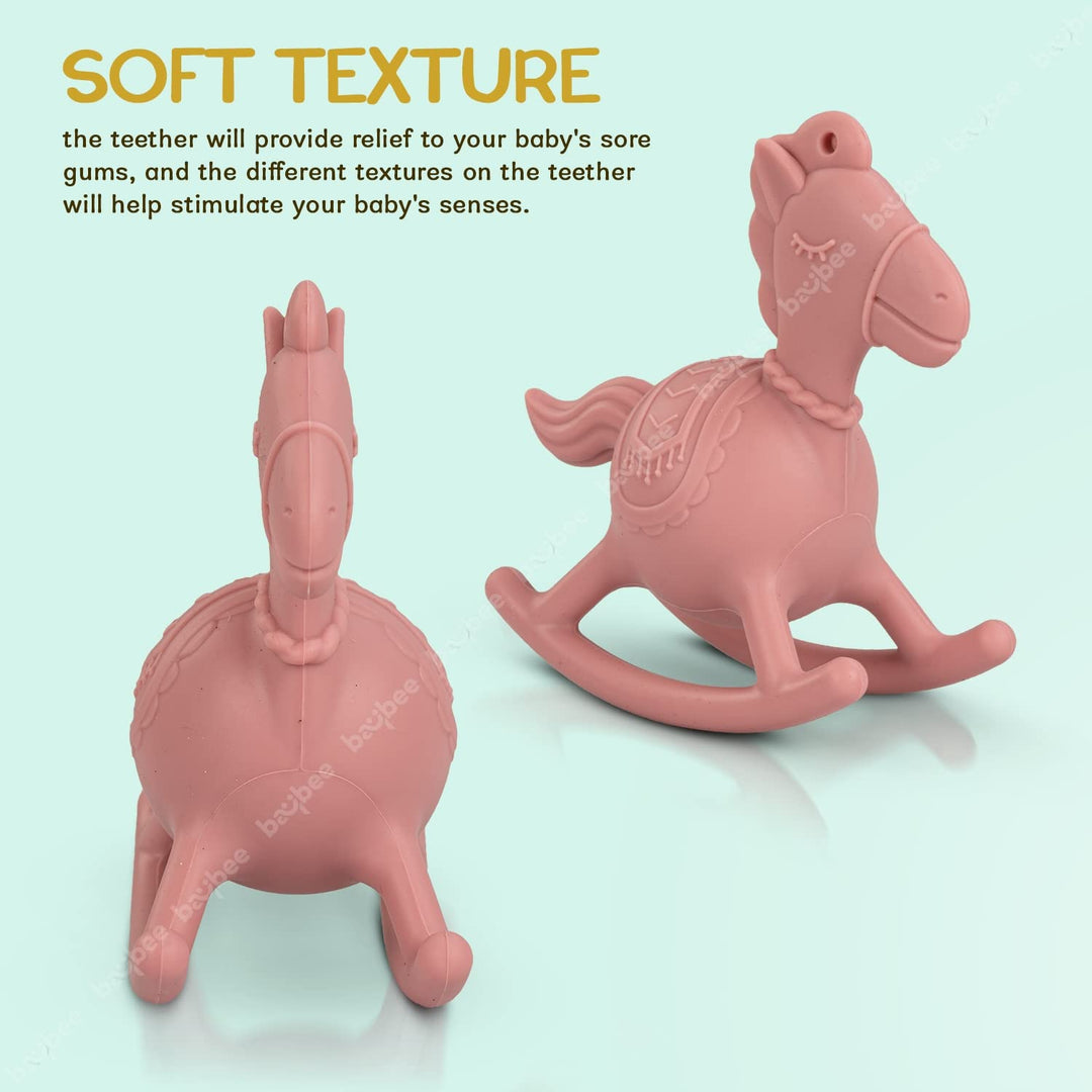 Silicone Teether for Baby, BPA Free 100% Food Grade Teether for Teething Babies Gums | Easy to Hold Grasp Chewing Teething Toy | Silicone Teether for 6 to 12 Months Baby Infant