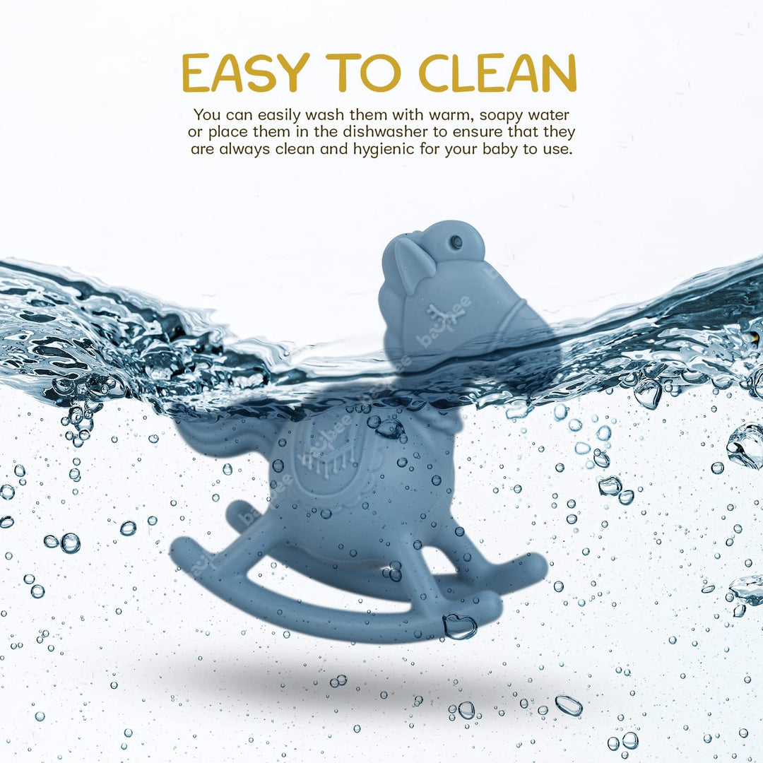 Silicone Teether for Baby, BPA Free 100% Food Grade Teether for Teething Babies Gums | Easy to Hold Grasp Chewing Teething Toy | Silicone Teether for 6 to 12 Months Baby Infant