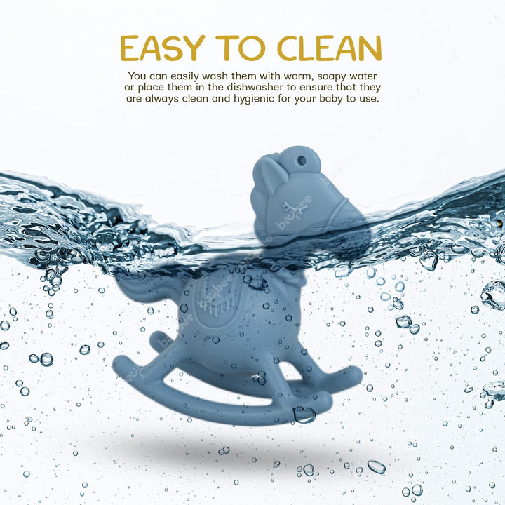 Silicone Teether for Baby, BPA Free 100% Food Grade Teether for Teething Babies Gums | Easy to Hold Grasp Chewing Teething Toy | Silicone Teether for 6 to 12 Months Baby Infant