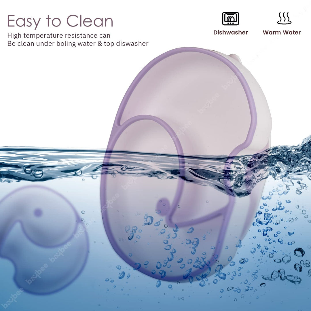 Infant Elephant Silicone Suction Baby Plates for Baby Self Eating Food Grade Non Slip Feeder Bowl for Toddlers, Strong Grip Suction