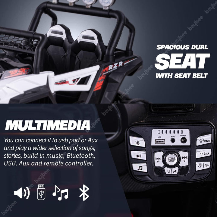 Battery Operated Jeep for Kids with Bluetooth, Music & Light | Rechargeable Car | Electric Jeep Car for Kids 3 to 8 Years Boys Girls