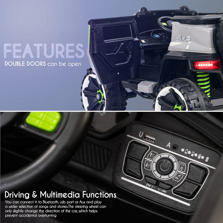 Kidzon Hulk Kids Battery Operated Jeep for Kids with Music & Light