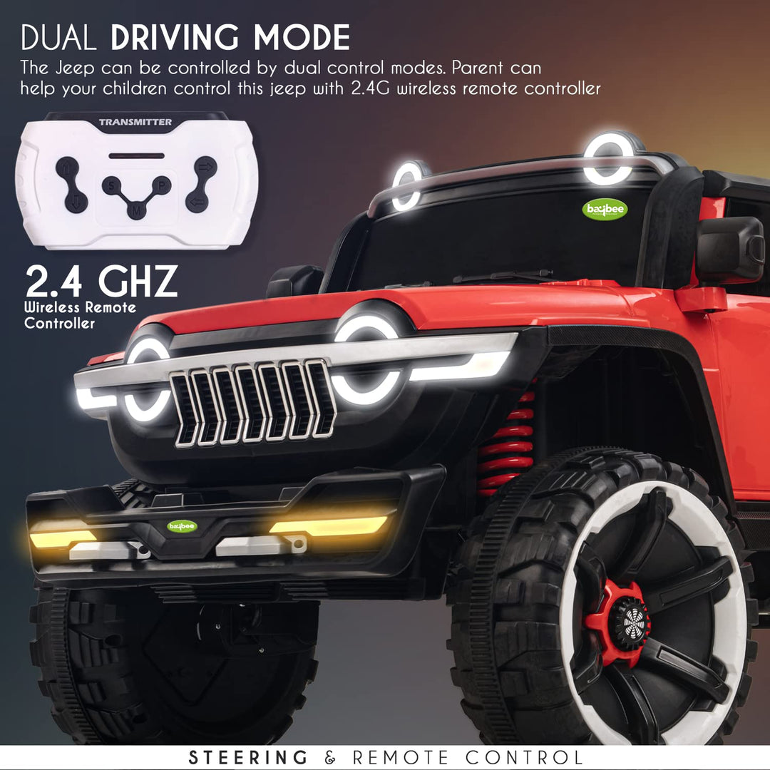 Kidzon Hulk Kids Battery Operated Jeep for Kids with Music & Light