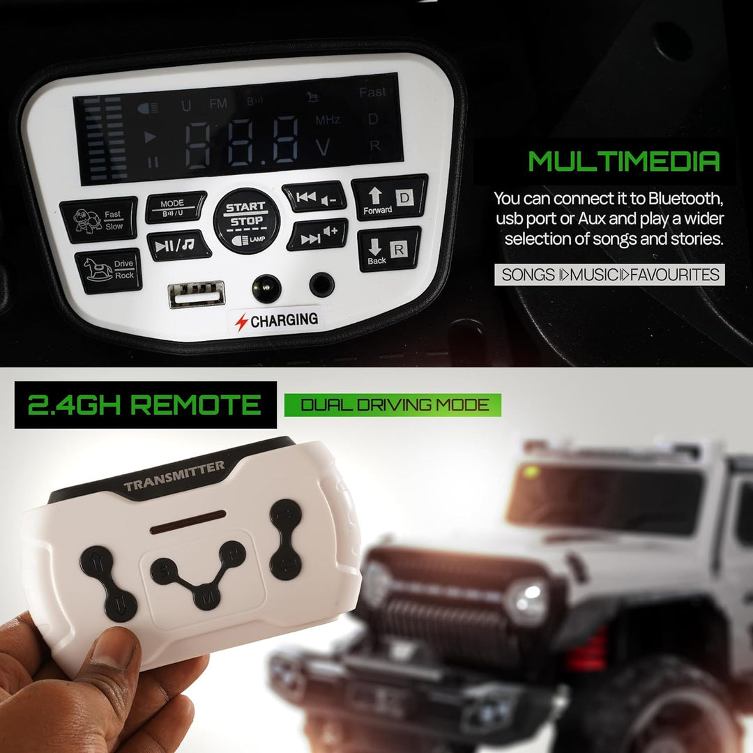 KIDZON Hurricane Battery Operated Jeep for Kids, Ride on Toy Kids Car with Music & Light | Rechargeable Electric Jeep Car for Kids to 2 to 8 Years Boys Girls