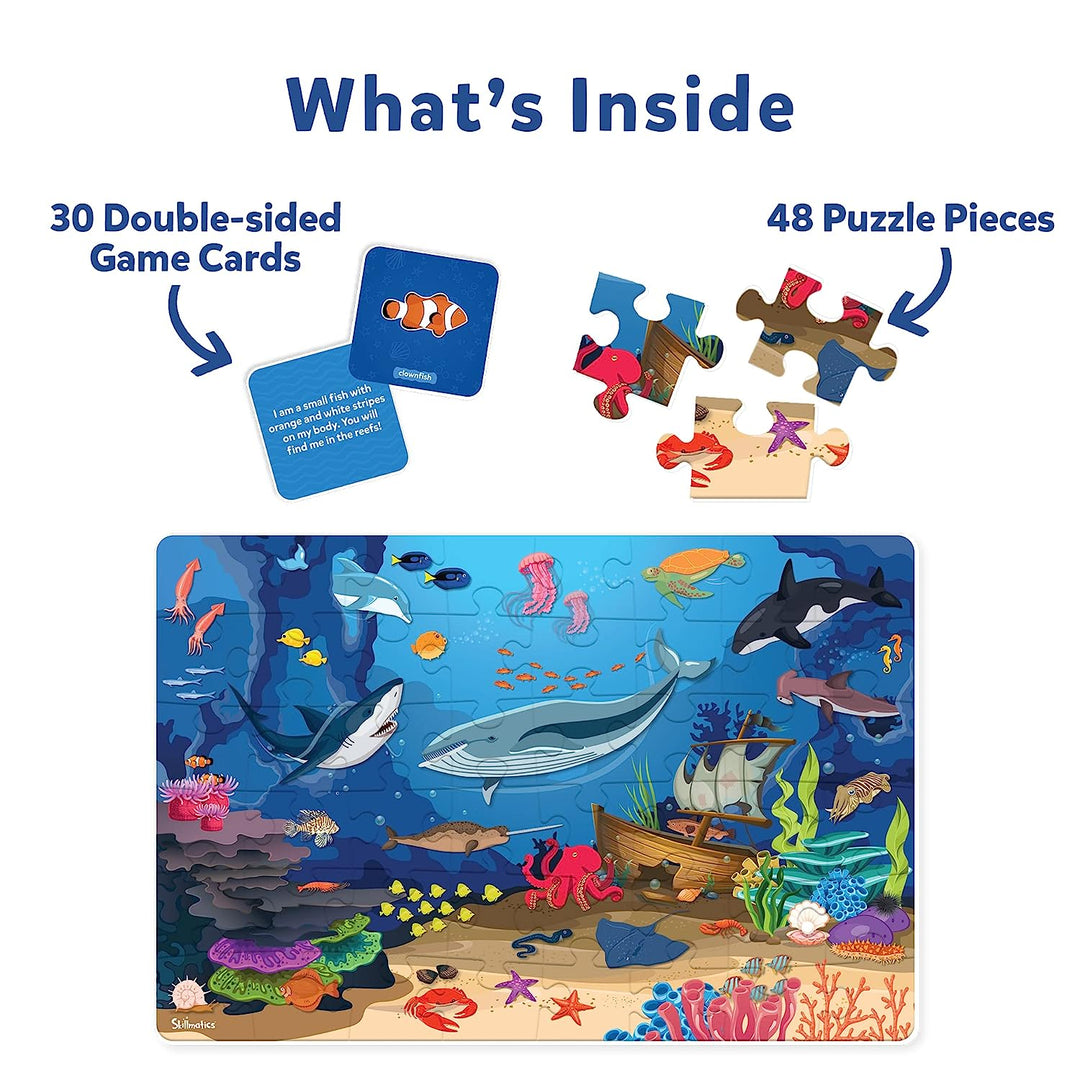 Skillmatics Floor Puzzle & Game - Piece & Play Underwater Animals, Jigsaw Puzzle