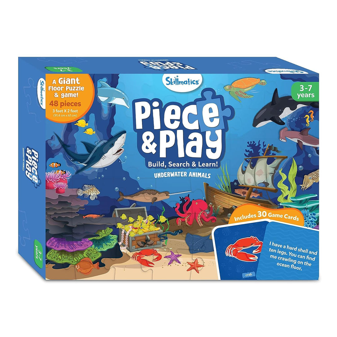 Skillmatics Floor Puzzle & Game - Piece & Play Underwater Animals, Jigsaw Puzzle