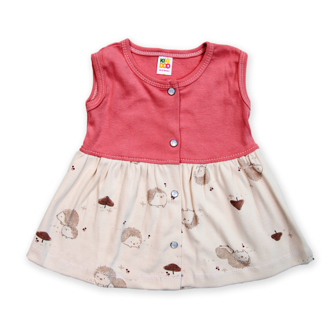 Girls Cotton Frock Sleeve less Knee Length Frocks for Newborn Girls Midi Dress