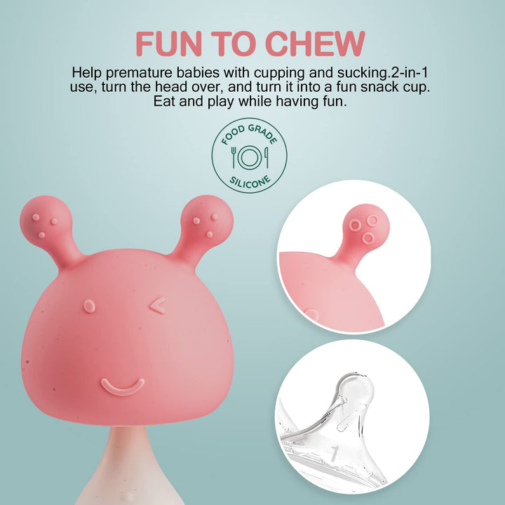 Silicone Teether for Babies| Non Toxic and BPA Free Teether| Food Grade Silicone Teether for Infants| Easy to chew, Teething Toy for Kids Above 3 Months (Blue)