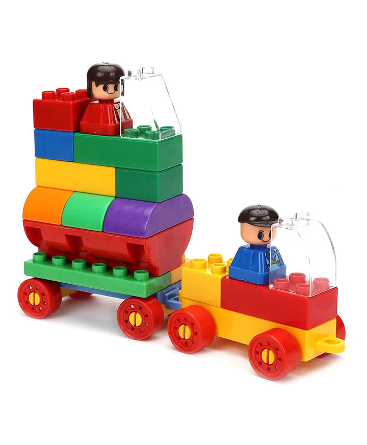 Virgo Toys Play Blocks Highway Vehicle Set & Junior Train Set (Combo)