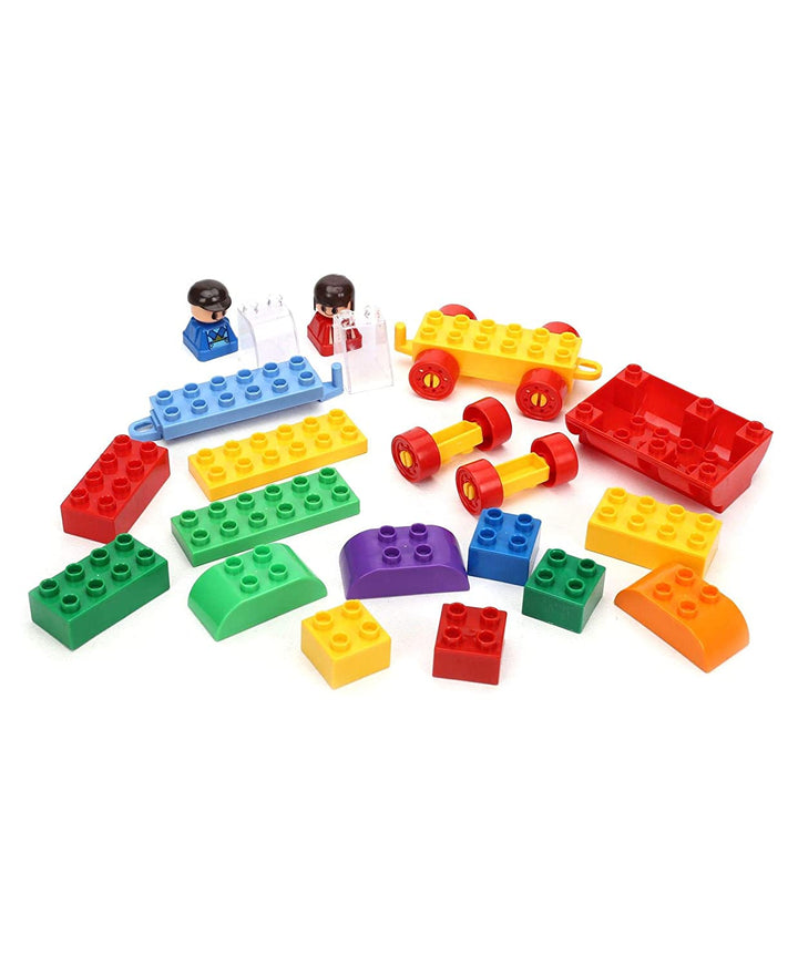 Virgo Toys Play Blocks Highway Vehicle Set & Junior Train Set (Combo)