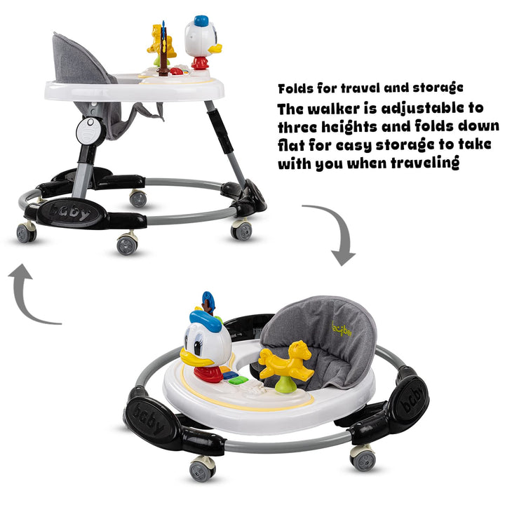Kidzee Round Kids Walker with Foldable & 3 Height Adjustable | Walker for Baby