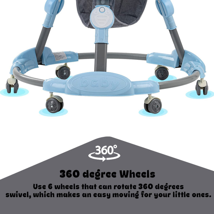 Kidzee Round Kids Walker with Foldable & 3 Height Adjustable | Walker for Baby