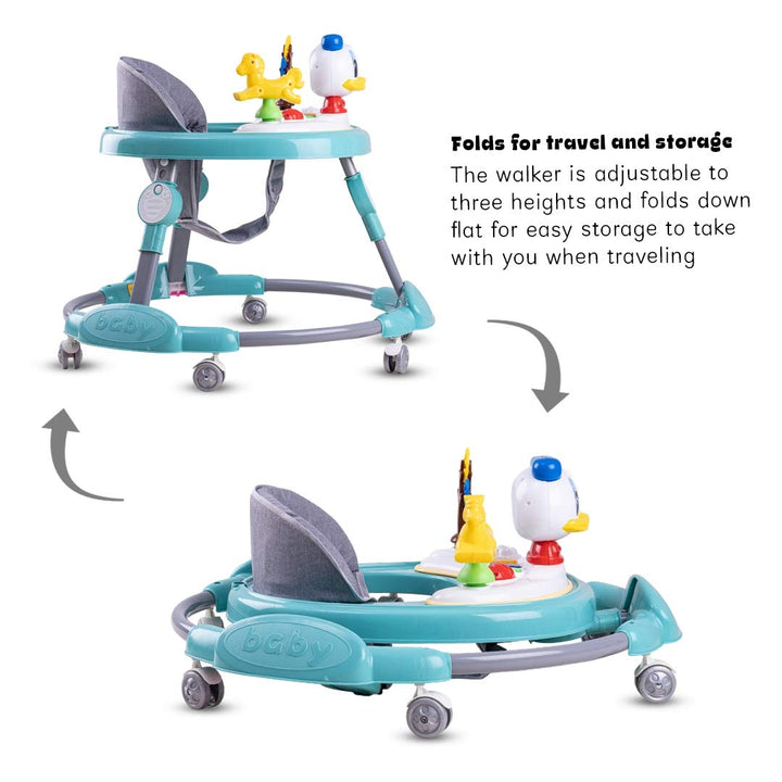 Kidzee Round Kids Walker with Foldable & 3 Height Adjustable | Walker for Baby