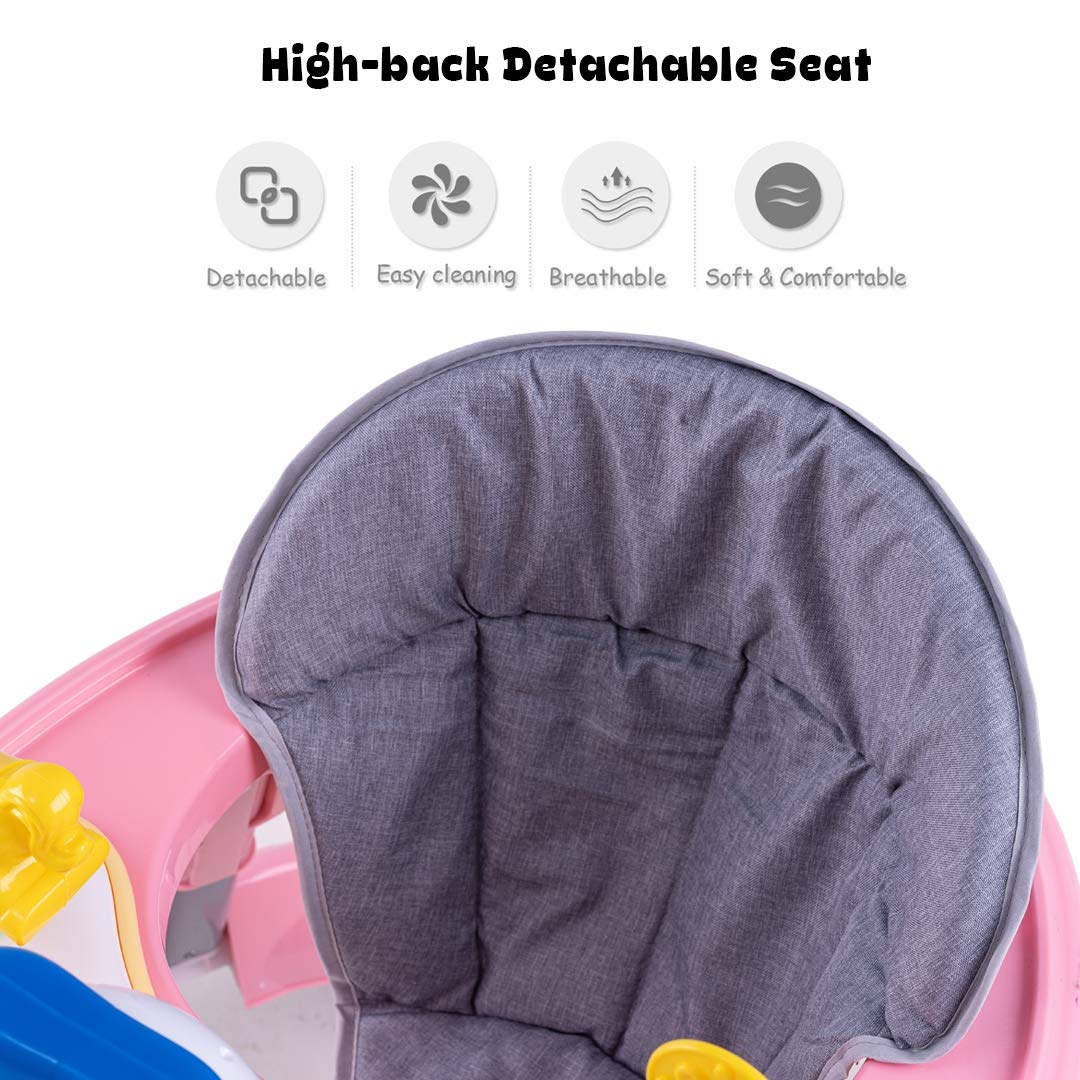 Kidzee Round Kids Walker with Foldable & 3 Height Adjustable | Walker for Baby