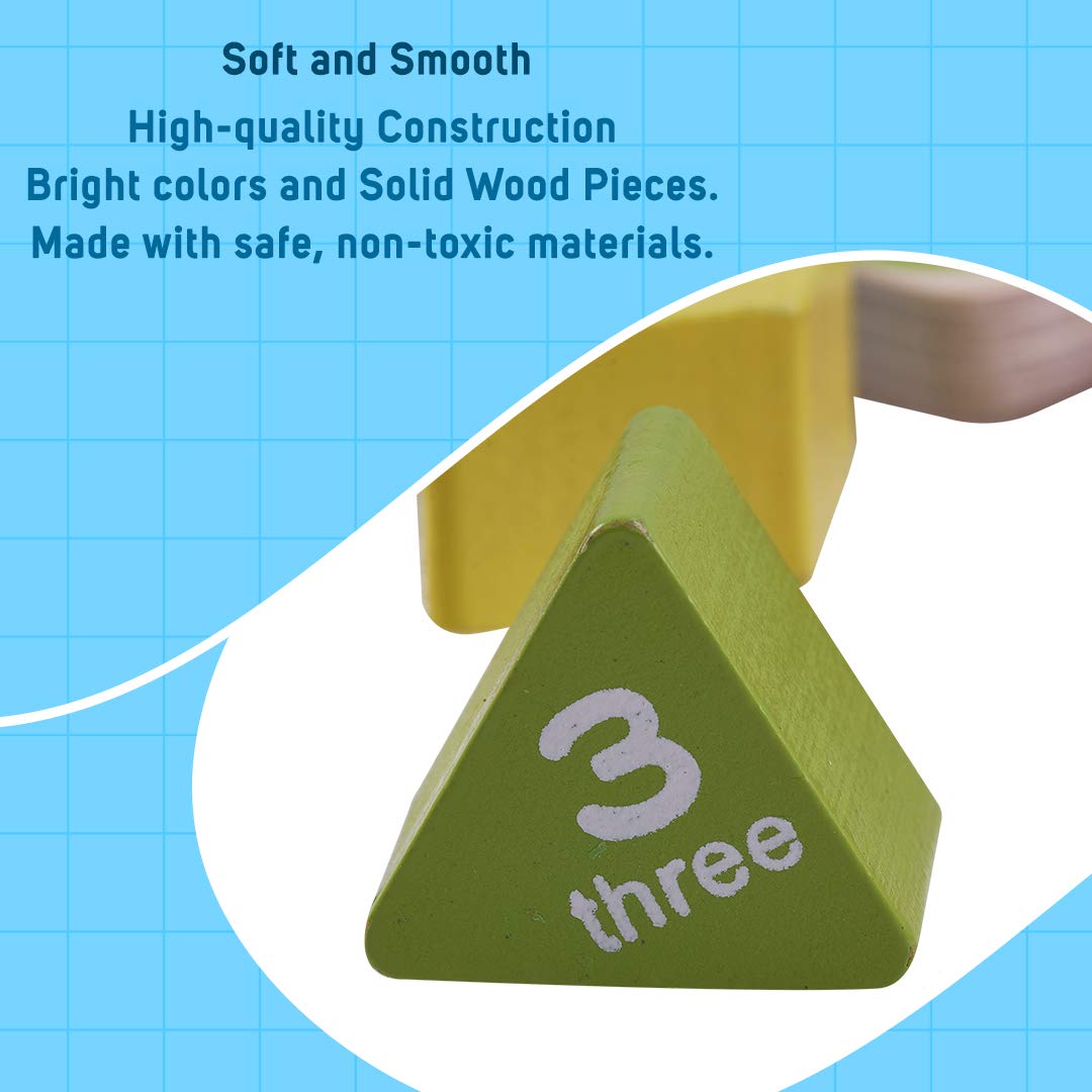 Wooden Clock to Learn Time, Shape & Color, Number and Shape Learning Educational