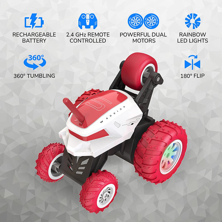 USB Rechargeable Remote Control Stunt Toy Car| Stunt 360 Rotating Rolling RC Car Gift for Boys and Girls Kids